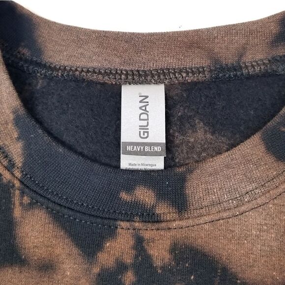 GUNS N' ROSES Acid Wash Distressed Rock Crop Top Long Sleeve Crewneck Sweatshirt - Picture 5 of 5